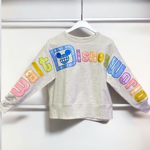 Disney Parks Exclusive Stitched Pastel Satin Letter Crewneck Walt Disney World - Picture 1 of 6